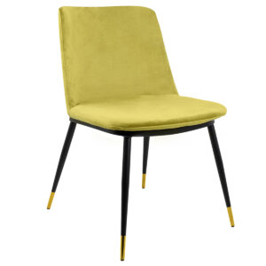 Krzesło DIEGO jasnozielony - welur, podstawa czarno złota